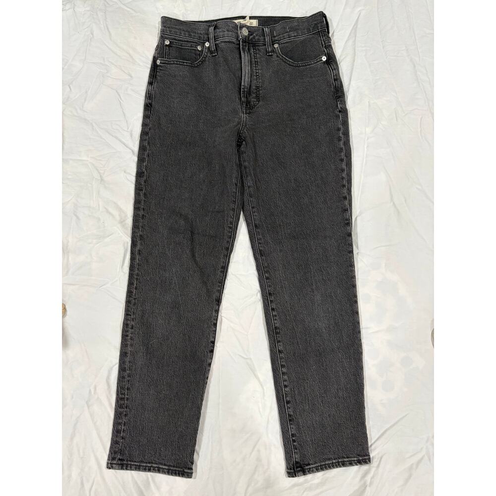 Madewell The Perfect Vintage Jean Straight Leg Black Denim Size 27 - Picture 2 of 9